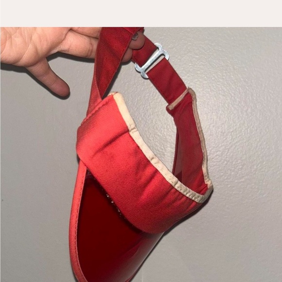 Vintage Red Visor Hat with Adjustable Strap - Picture 1 of 4